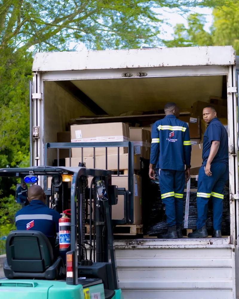 Loading a delivery vehicle at the depot